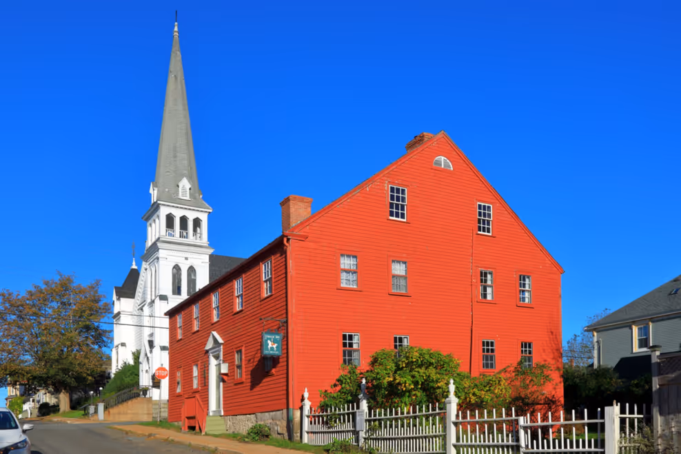 Lunenburg Nova Scotia colorful waterfront houses