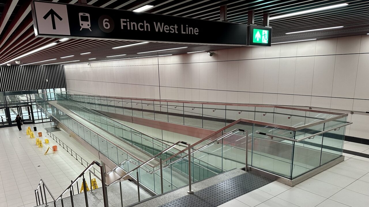 Finch West station ramp connecting Line 1 and Line 6