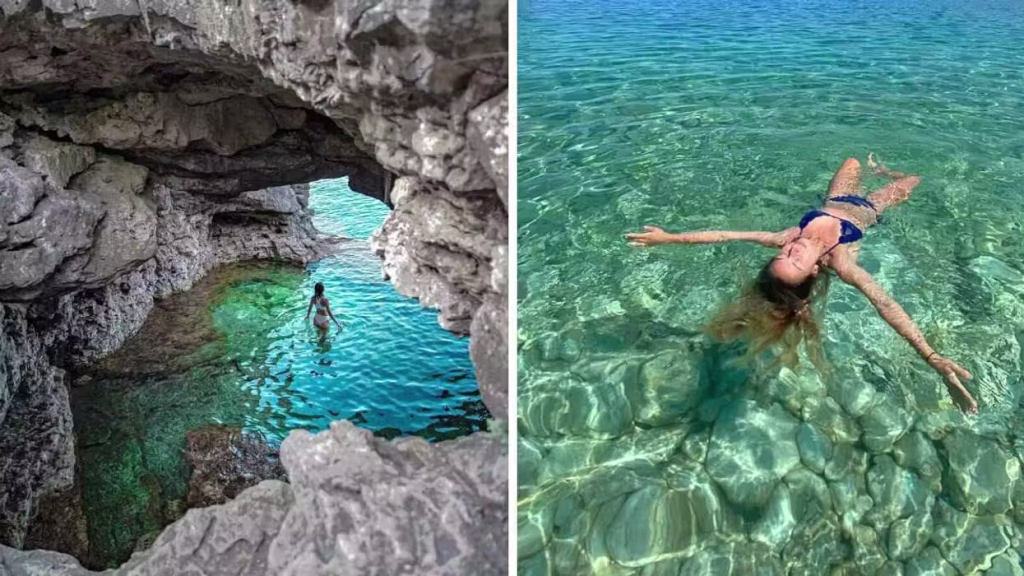 Ontario Blue Lagoon waters at The Grotto in Bruce Peninsula