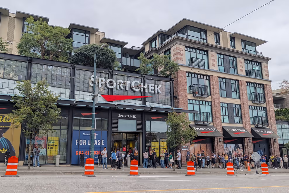 Sport Chek West Broadway store exterior in Vancouver
