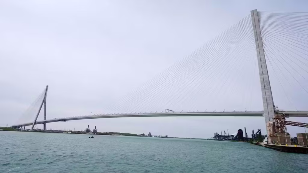 Gordie Howe Bridge Trump controversy timeline graphic
